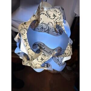 Puzzle Light Plastic Hanging Round Light, Blue and White, Girls Decor
